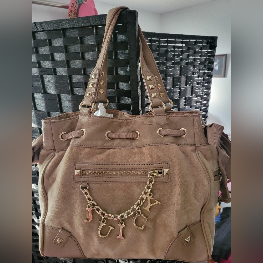 Juicy Couture Brown Tote with Gold Accents